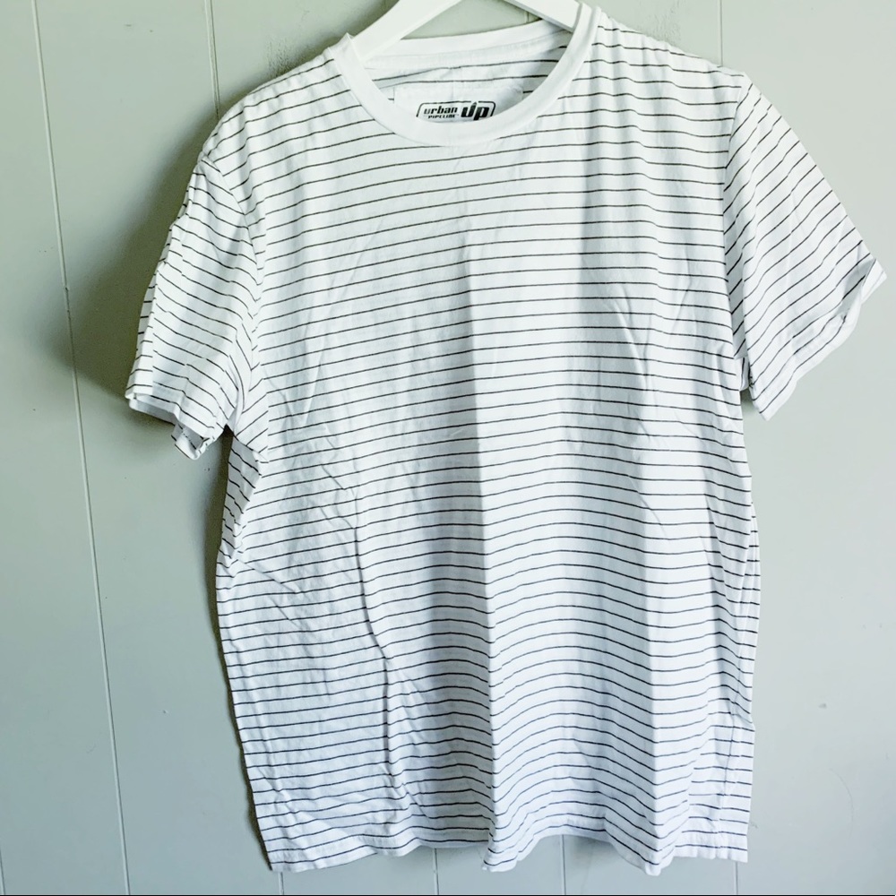 URBAN PIPELINE Mariniere White French Striped T-Shirt L